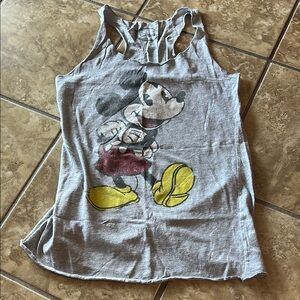 Disney Mickey Mouse Gray Racerback Tank Top